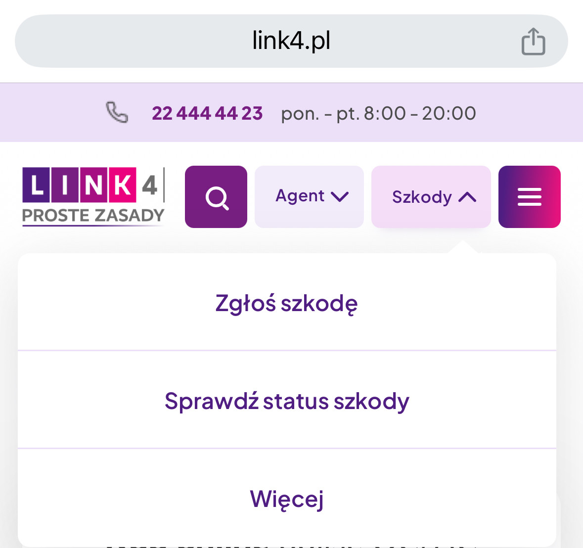 Link4 sprawdź status szkody