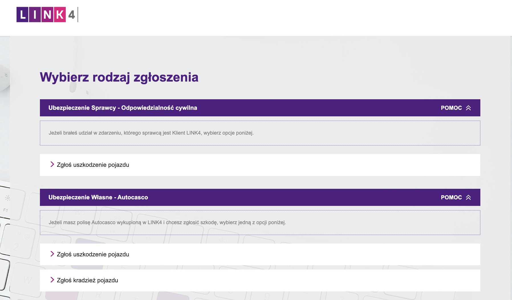 link4 zgłoszenie szkody do towarzystwa ubezpieczeniowego