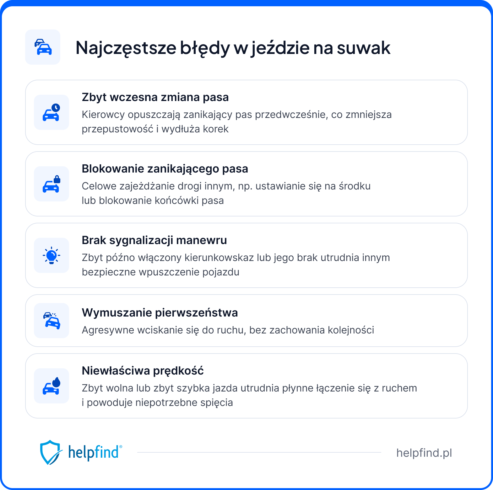 jazda na suwak - błędy