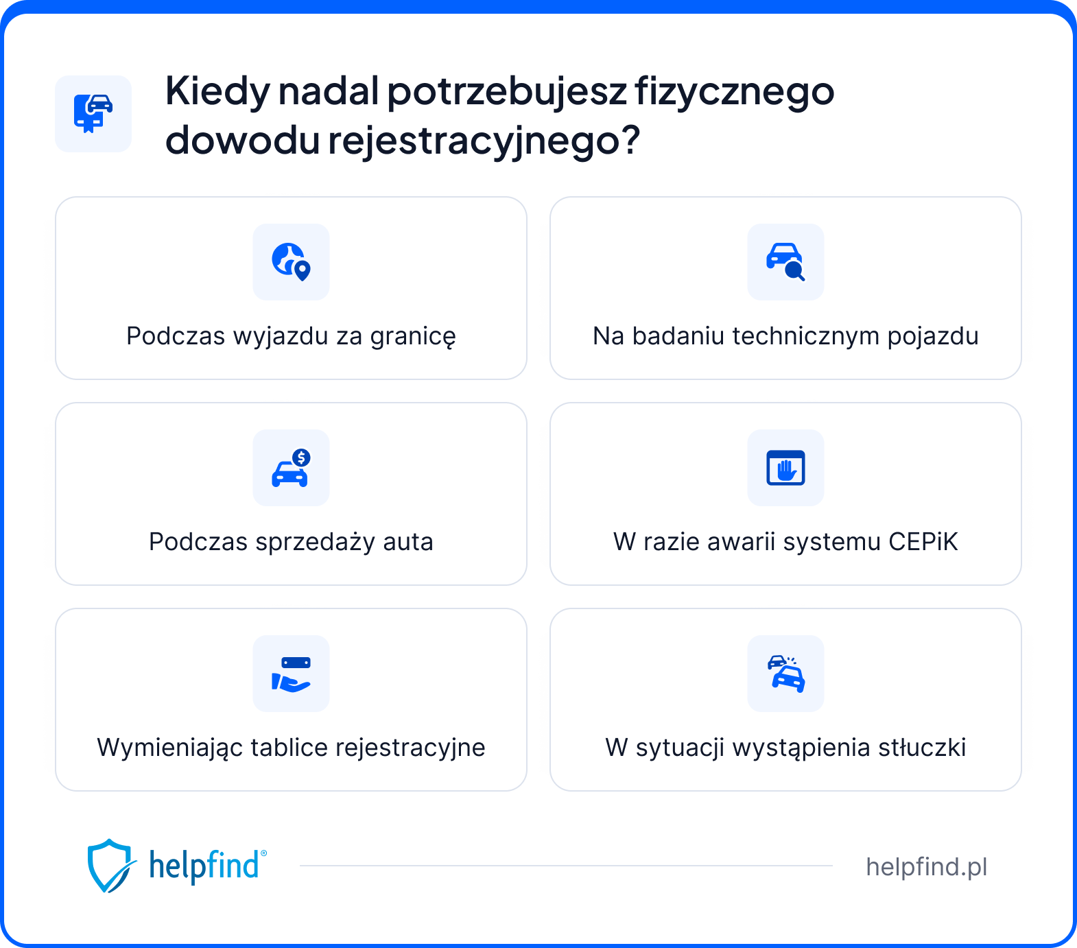 dowód rejestracyjny - kiedy potrzebny