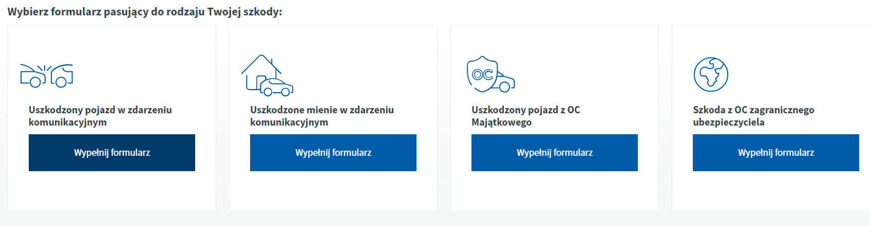 zgłoszenie szkody uniqa - formularze